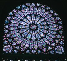 Rose window in Notre Dame, 14th century. Artist: Unknown