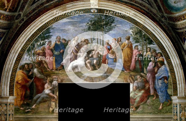 The Parnassus (Fresco in Stanza della Segnatura), ca 1510-1511. Creator: Raphael (Raffaello Sanzio da Urbino) (1483-1520).
