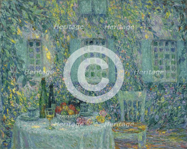 The Table. The Sun on the Leaves, Gerberoy, 1917. Artist: Le Sidaner, Henri (1862-1939)