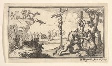 Crucifixion, etc. (John Beaver, Roman Military Punishments, 1725), after 1725. Creator: William Hogarth.