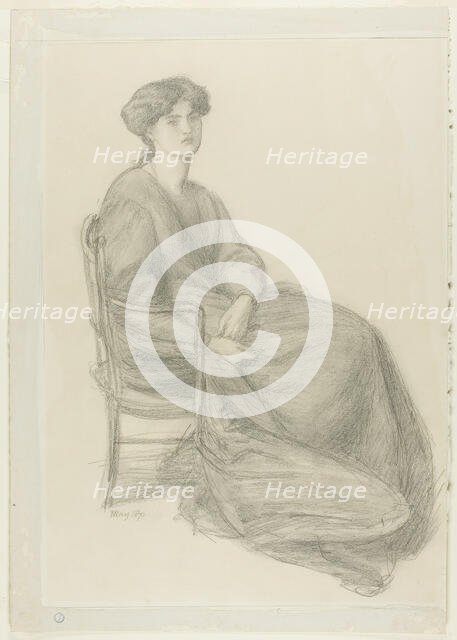 Mrs. William Morris Seated in Chair, May 1870. Creator: Dante Gabriel Rossetti.