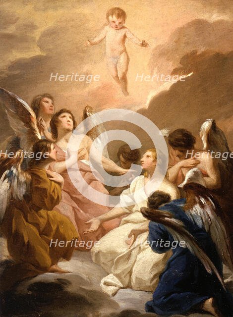 Seven Angels Adoring the Christ Child, between 1730 and 1740. Creator: Pierre Subleyras.