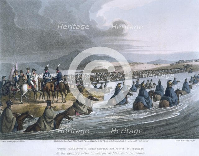 'The Boasted Crossing of the Niemen', 1819. Creators: Matthew Dubourg, JH Clark, John Heaviside Clark.