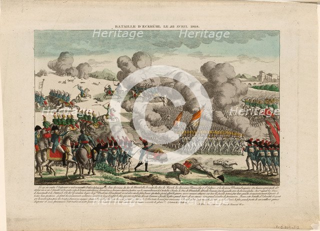 The Battle of Eggmühl on 22 April 1809, ca 1809. Artist: Anonymous  
