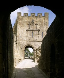Barbican passage and gatehouse, Prudhoe Castle, Northumberland, c2000s(?). Artist: Unknown.