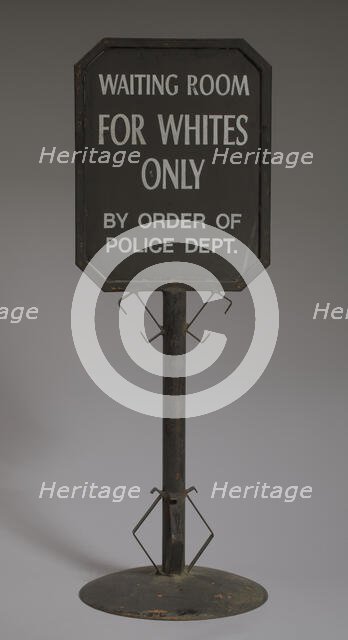 Sign from segregated railroad station, ca. 1930s. Creator: Unknown.