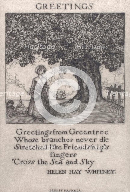 Greeting Card - Helen Hay Whitney, c1900-1925. Creator: Ernest Haskell.