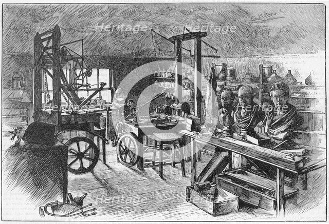 James Watt's workshop at Heathfield Hall, Birmingham, 1886. Artist: Unknown
