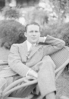 Moseley, F.S., Mr., seated outdoors, 1931 June 14. Creator: Arnold Genthe.