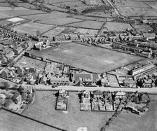 Clutsom and Kemp Ltd elastic factory and adjacent playing field, Ibstock, Leicestershire, 1946. Artist: Aerofilms.