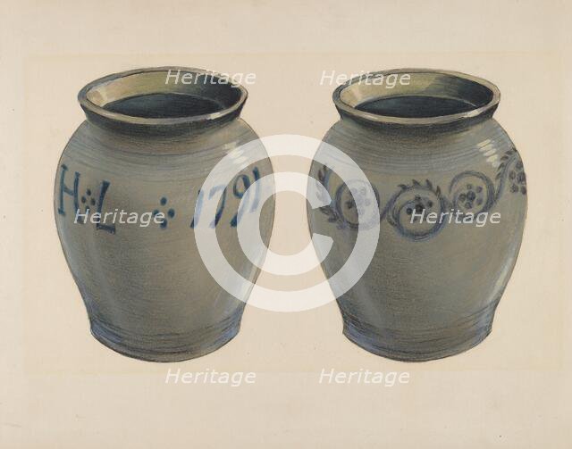 Stoneware Vase, c. 1936. Creator: Carl Weiss.