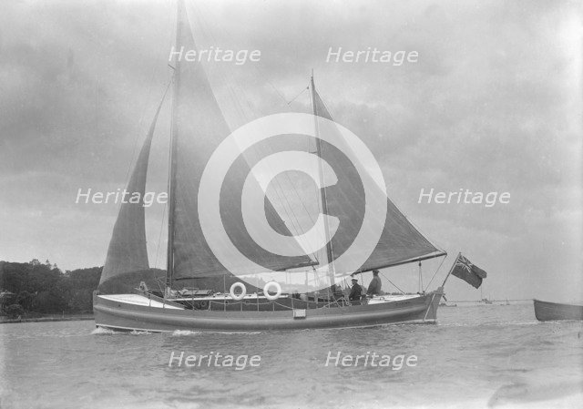 Unknown ketch under sail. Creator: Kirk & Sons of Cowes.