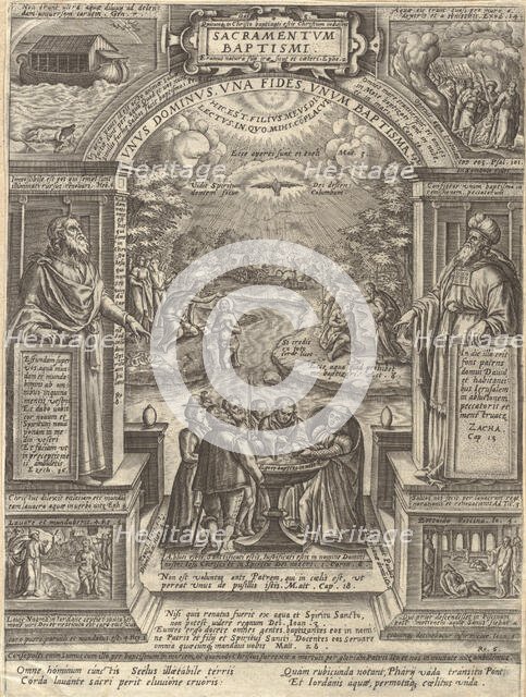 Baptism, from the series The Seven Sacraments, 1576., 1576. Creator: Philip Galle.