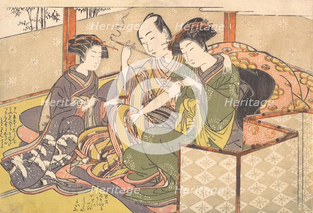 Servant Applying Medicinal to Geisha's Arm, late 18th century. Creator: Kitao Shigemasa.