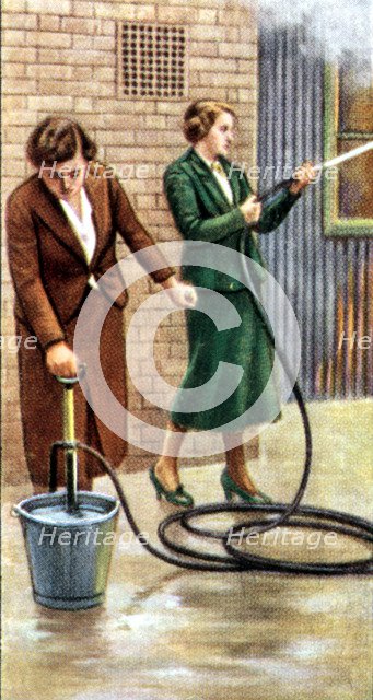 Air Raid Precautions, cigarette card, British, 1938. Artist: Unknown