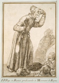 Father Pepe Preaching to Sailors, c.1740. Creator: Pier Leone Ghezzi.