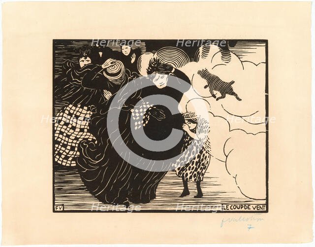 Le Coup de Vent, 1894. Creator: Vallotton, Felix Edouard (1865-1925).