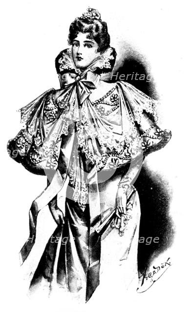 Ladies' Page: a chic opera-cape, 1898. Creator: Picador.