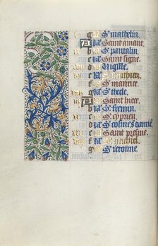 Book of Hours (Use of Rouen): fol. 9v, c. 1470. Creator: Master of the Geneva Latini (French, active Rouen, 1460-80).