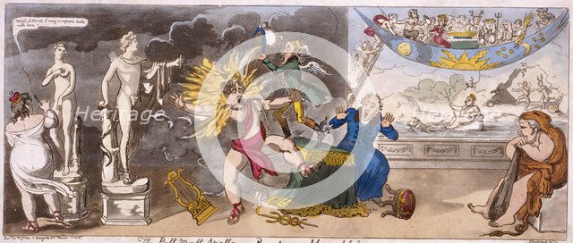 'The Pall Mall Apollo or R-ty in a blaze', 1816. Artist: Isaac Cruikshank