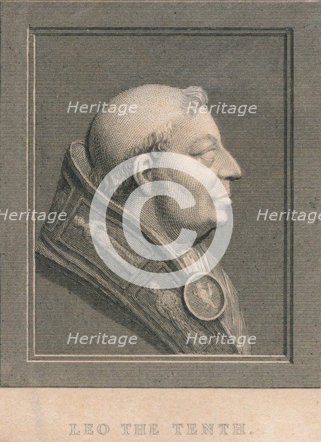 Pope Leo X (1475-1521), born Giovanni di Lorenzo de' Medici, c1830. Artist: Unknown.