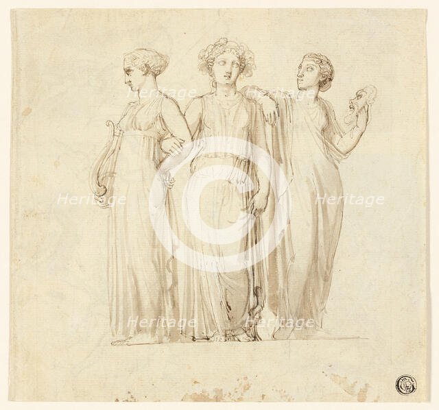 Three Muses (recto), n.d. Creator: Thomas Stothard.