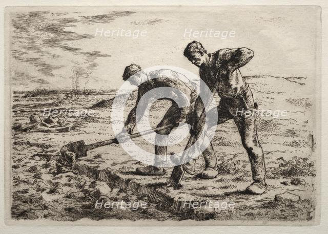 The Diggers. Creator: Jean-François Millet (French, 1814-1875).