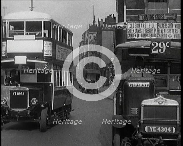 Bus Travelling On the Streets of London, 1927. Creator: British Pathe Ltd.