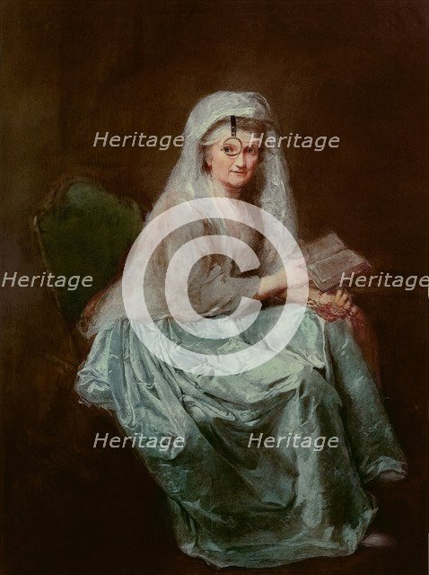 Self-portrait with monocle, 1777. Artist: Therbusch-Lisiewska, Anna Dorothea (1721-1782)