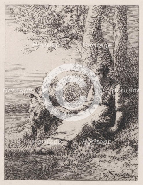 Une Amitié, 1867., 1867. Creator: Charles Emile Jacque.