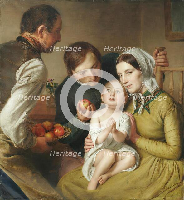 Learning to Ask (Reiter Family), 1854. Creator: Johann Baptist Reiter.