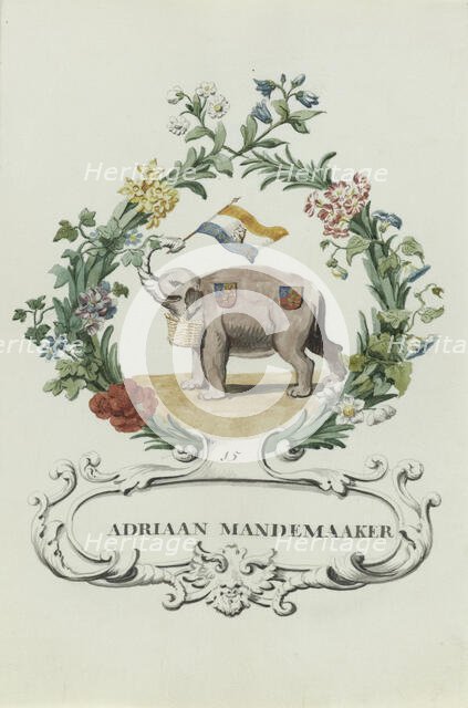 Cartoon of Adriaan Mandemaker, 1710-1720. Creator: Anon.