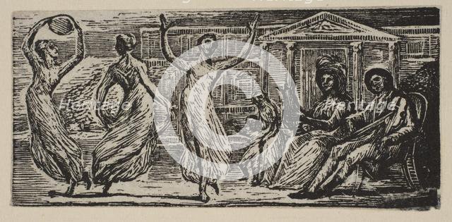 Menalcus Watching Women Dance, from Thornton's Pastorals of Virgil, 1821. Creator: William Blake.