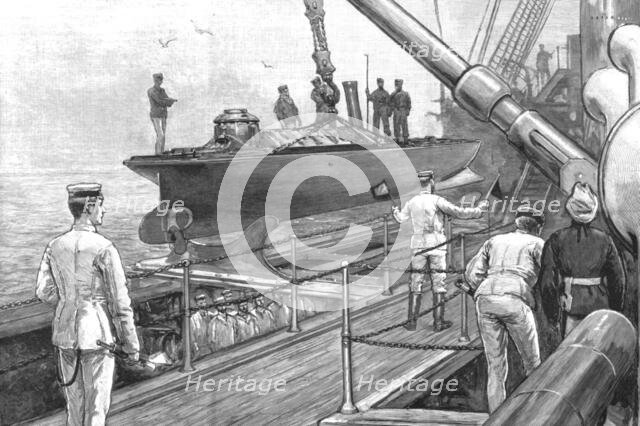 ''The Naval Manoeuvers; "Out Torpedo Boat" whilst under way', 1890. Creator: Unknown.