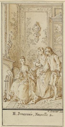 Second Day, Second Story: Rinaldo d'Asti and the Widow, c. 1757. Creator: Hubert Francois Gravelot.