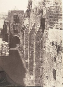 Jérusalem, Saint-Sépulcre, Face Ouest, Rue du Patriarche, 1854. Creator: Auguste Salzmann.