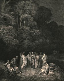 'So I beheld united the bright school of him the monarch of sublimest song', c1890. Creator: Gustave Doré.