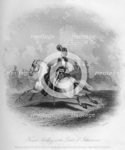 'French Artillery at the Battle of Inkermann', 1854, (1857). Artist: G Greatbach