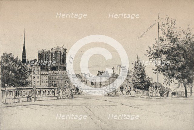 'The Towers of Notre-Dame', 1915. Artist: William Walker.