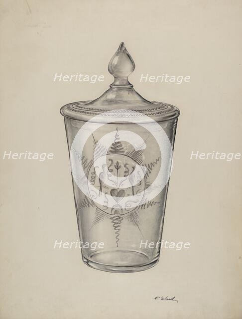 Covered Flip Glass, c. 1940. Creator: Paul Ward.