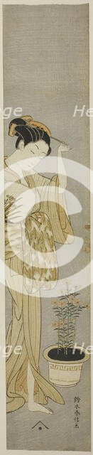 Beauty Adjusting her Hairpin, c. 1768/69. Creator: Suzuki Harunobu.