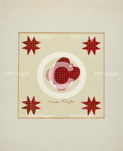 Pieced Autograph Quilt (1 Piece), c. 1936. Creators: Cornelius Christoffels, Margaret Linsley.