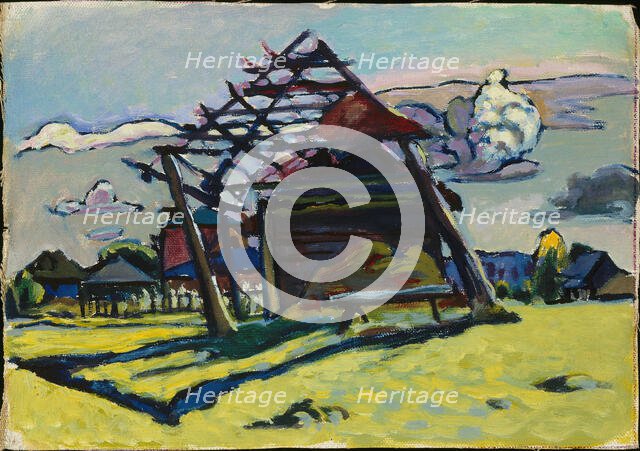 Akhtyrka. Frame for a Haystack and Farm, 1917. Creator: Kandinsky, Wassily Vasilyevich (1866-1944).