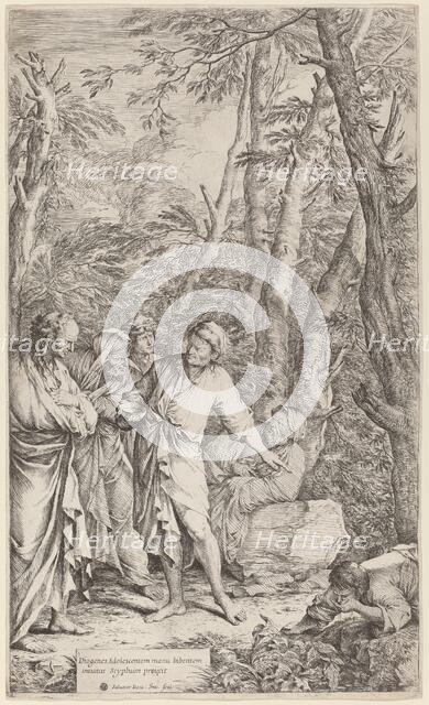 Diogenes Casting Away His Bowl, 1615-1673. Creator: Salvator Rosa.