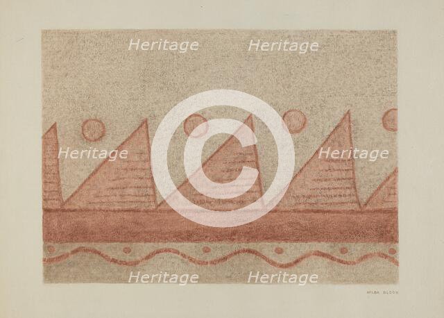 Section of Wall Decoration-Mission San Francisco de Assis (Dolores), c. 1940. Creator: Hilda Olson.