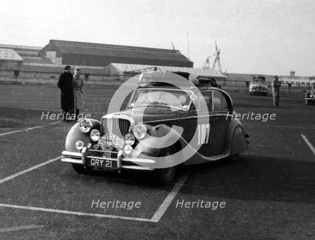 Jaguar MkV, Norman - Fanquilarson Monte Carlo Rally 1954, Leaving Boulogne. Creator: Unknown.