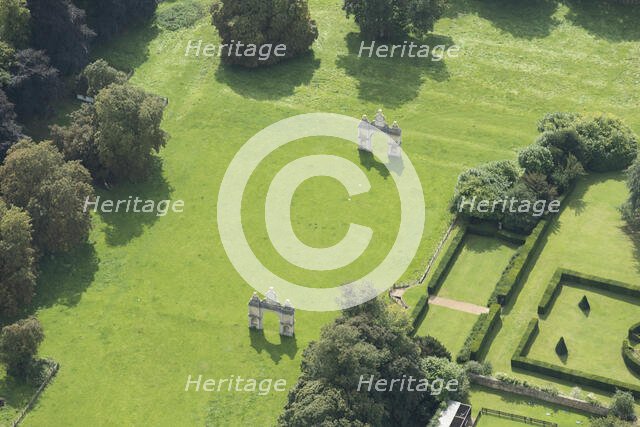 The carriage arches to the outer court of Holdenby Palace, Northamptonshire, 2017. Creator: Damian Grady.
