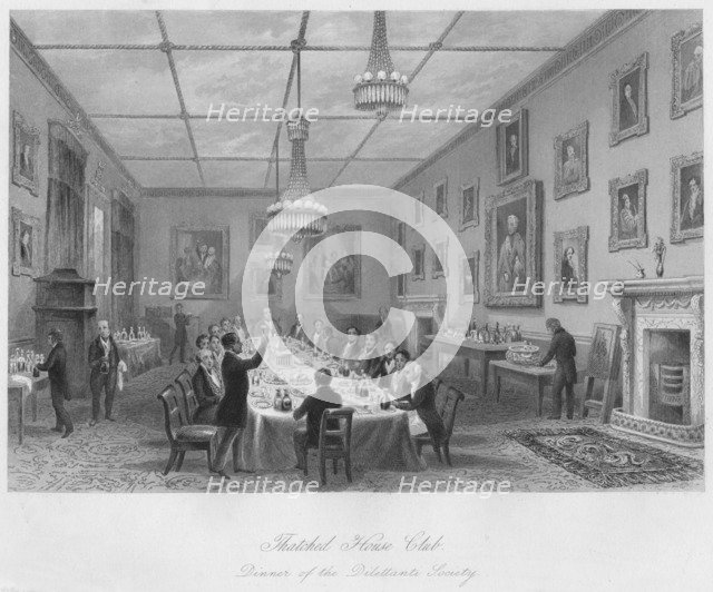 'Thatched House Club. Dinner of the Dilettanti Society', c1841. Artist: John Henry Le Keux.