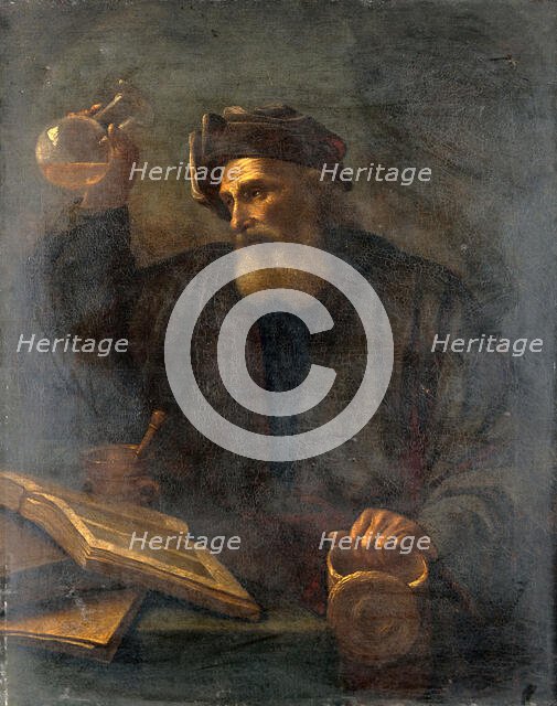 A physician examining a urine flask. Creator: Salomon Koninck.