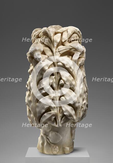 Fragment of Shaft with Laurel Branches and Birds, late 1st-early 2nd century A.D. Creator: Unknown.